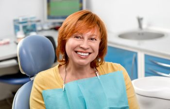 Woman Smiling While in Dentist Chair Atlanta GA